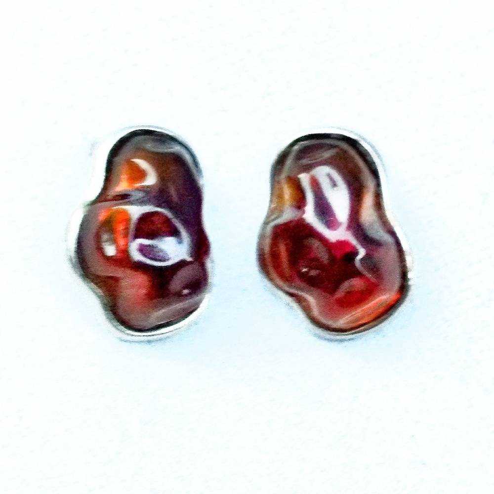 Vintage French Designer Poured Glass Clip-Back Earrings